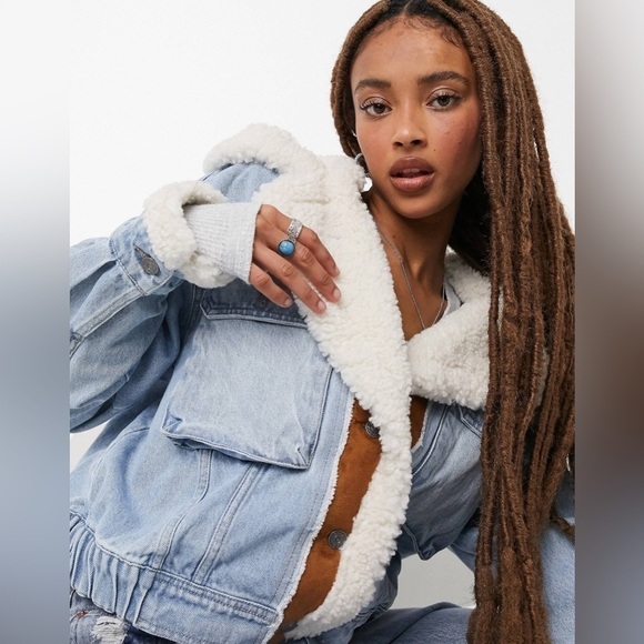 Free People Jackets & Blazers - Free People Fur Denim jacket